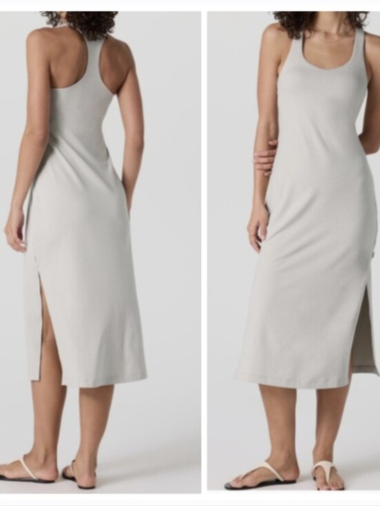 Vuori Dresses & Skirts - Vuori Halo Racerback Dress Sundress NWT Ecru Heather Athleisure Casual